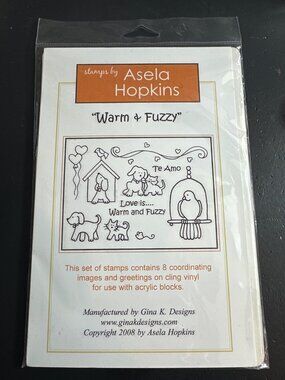 Gina K Designs Warm & Fuzzy Dog Rubber Stamps Set By Asela Hopkins